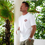 Hawaiian Tee Shirt Short Sleeve 100% Cotton Red Aloha Hawaiian Holiday Cheer