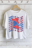 Party in the USA Graphic Long Crop Top