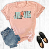 Retro Jesus Lightning Bolt Graphic Tee