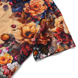 Customized Men's Short Sleeve Button-down Floral-themed Shirt Custom Floral-themed Shirt