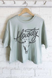 Howdy Graphic Long Crop Top