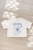 Aloha Hawaii Cropped Mineral Washed Graphic Top