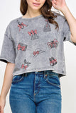Coquette Beauty Bows Mineral Graphic Long Crop Top