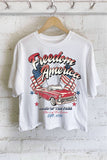 Freedom America Car Graphic Long Crop Top