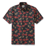 Valentine's Day Men's Hawaiian Shirt Serenity in Bloom Print By Mahhima Bansal Cotton Button-down Short Sleeve Aloha Shirt Serenity In Bloom By Mahhima Bansal