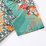 Green Hawaiian Shirt For Men Dancing gracefully Fish Shirt 100% Cotton
