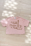 Play Me Some Country Music Cropped Mineral Graphic Top