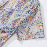 Women's Hawaiian Shirt Tropical Palm Tree Print Cotton Button-up Short Sleeve Jungle Women Shirt
