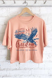 America Flag Freedom Eagle Graphic Long Crop Top
