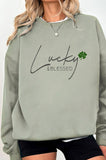 Lucky & Blessed Graphic Brushed Sweatshirts