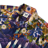 Japanese ukiyo-e Hawaiian Shirt 100% Cotton Men's Aloha Short Sleeve Camp Collar Wave Shirt Eastern Inspired Rooster