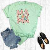 Leopard Mama Flowers Graphic Tee