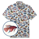 Men's Fish Shirt Button Down Tropical Hawaiian Shirts For Men Short Sleeve Aloha Shirt Nature Collector