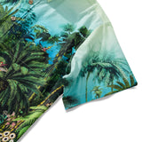 Men's Hawaiian Shirt Short Sleeve Button-down 100% Cotton Green Aloha Jungle Symphony