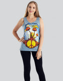 Shroom Print Stonewash Tank Top (TH-1496PK)