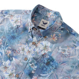 1950s Hawaiian Shirt For Men Floral Button-down Shirt Short Sleeve 100% Cotton Shirt Floral Whispers In The Mist