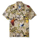 Men's Hawaiian Shirt Short Sleeve Camp Collar 100% Cotton Beige Aloha Paradise Found