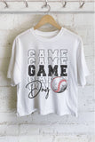 Baseball Game Day Graphic Long Crop Top