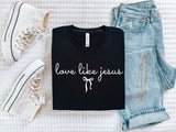Christian Love Like Jesus Black Bella Women's Graphic Tee
