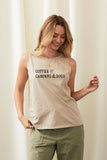 Coffee Camping and Dogs Mineral Graphic Tank Top