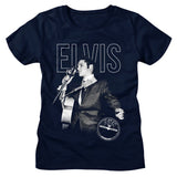 Elvis Presley - Elvis On The Mic Womens T-Shirt