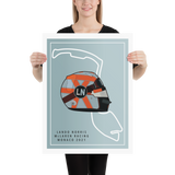 Lando Norris - Mclaren Racing - Monaco 2021 - Gulf Helmet Poster