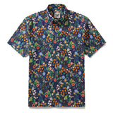 Floral Hawaiian Shirt For Men Button-down Short Sleeve 100% Cotton Shirt Mary's Garden By Rachel Parker