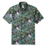 Customized Men's Hawaiian Shirt Short Sleeve Button-down 100% Cotton Green Aloha Jungle Whispers Customized Jungle Whispers