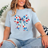 Coquette Star Bow July 4th Graphic Tee  | Bella Canvas