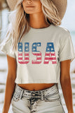 USA Flag Graphic Short Crop Top