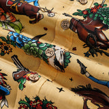 Men's Hawaiian Shirt Short Sleeve Button-down 100% Cotton Orange Aloha Western Highway Adventure