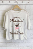 Espresso Martini Ribbon Bow Cocktail Club Graphic Long Crop