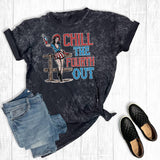 4th of July Cowgirl Mineral Wash Graphic Tee