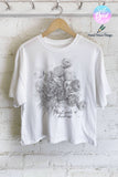 Plant Seeds Rose Hand Drawn Graphic Long Crop Top