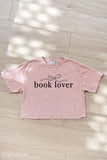 Book Lover Cropped Mineral Graphic Top
