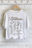 Rocky Mountains Wild Flower Graphic Long Crop Top