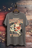 Merry Christmas Yall Santa Graphic Top