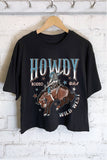 Howdy Cowboy Graphic Long Crop Top