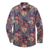 Men's Hawaiian Shirt Quirky Plants Print Cotton Button-down Long Sleeve Aloha Shirt Quirky Plants Long Sleeve Shirt