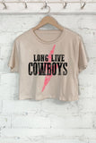 Long Live Thunder Cowboys Graphic Short Crop Top