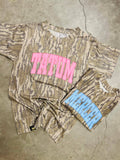 Custom Solid Color Varsity Camo Dtf Graphic Tee