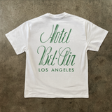 'HOTEL BEL AIR' AGED PRINT WHITE HEAVY TEE
