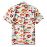 Yiume Men's Tropical Fish Shirt 100% Cotton Hawaiian Shirt Short Sleeve Button-down Beige Aloha Shirt Symphony Of The Sea