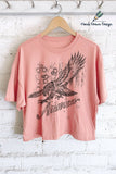 America Ealge-Hand Drawn Graphic Long Crop Top