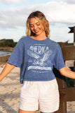 Welcome To America Cropped Mineral Graphic Top
