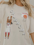 Ou Sooners Retro Basketball Off White Thrifted Tee