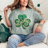 Faux Rhinestone Lucky Shamrock Tee Unisex T-shirt, Sweatshirt, Hoodie, Long Sleeve Tee