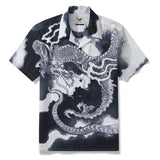 Dragon Riding the Clouds By Ayang 100% Cotton Men's Aloha Hawaiian Short Sleeve Camp Collar Shirt