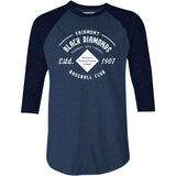 Fairmont Black Diamonds - West Virginia - Vintage Defunct Baseball Teams - 3/4 Sleeve Raglan T-Shirt