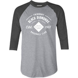 Fairmont Black Diamonds - West Virginia - Vintage Defunct Baseball Teams - 3/4 Sleeve Raglan T-Shirt